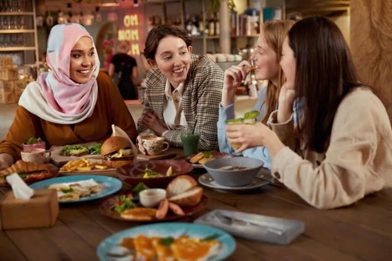 women eating at a restaurant